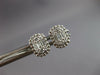 .27CT DIAMOND 14KT WHITE GOLD 3D ROUND & BAGUETTE CLUSTER FILIGREE STUD EARRINGS