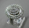 ESTATE LARGE 1.26CT DIAMOND 14KT WHITE GOLD 3D ETOILE OVAL DOUBLE HALO LOVE RING
