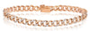 1.27CT DIAMOND 18K ROSE GOLD 3D ROUND CUBAN LINK ETERNITY TENNIS UNISEX BRACELET