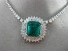 ESTATE MASSIVE 23.81CT DIAMOND & COLOMBIAN EMERALD 18KT GOLD 3D TENNIS NECKLACE