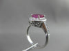 ANTIQUE 2.3CT DIAMOND & RUBY 14KT WHITE GOLD HALO DESIGN ENGAGEMENT RING #3046