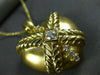 ANTIQUE LARGE .60CT DIAMOND 14KT YELLOW GOLD FILIGREE PUFFED HEART PENDANT 606