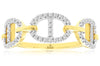 ESTATE .25CT DIAMOND 14KT 2 TONE GOLD 3D CLASSIC OVAL LOVE KNOT LOVE RING