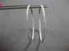 EXTRA LARGE 2.39CT DIAMOND 18KT WHITE GOLD 3D INSIDE OUT HOOP HANGING EARRINGS