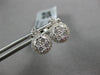 ESTATE .58CT DIAMOND 18K WHITE GOLD ROUND CLUSTER FLOWER TEAR DROP STUD EARRINGS