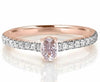 .55CT WHITE FANCY BROWN-PINK DIAMOND 18KT ROSE GOLD OVAL & ROUND ENGAGEMENT RING