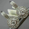 ESTATE .40CT DIAMOND 14KT WHITE GOLD ROUND MILGRAIN LEVERBACK HANGING EARRINGS