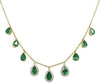 LARGE 10.11CT DIAMOND & AAA EMERALD 18KT YELLOW GOLD 3D PEAR SHAPE LOVE NECKLACE