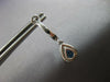1.76CT DIAMOND & AAA SAPPHIRE 14K WHITE GOLD PEAR SHAPE HUGGIE HANGING EARRINGS