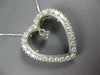 ESTATE LARGE 1.15CT DIAMOND 14KT WHITE GOLD 3D SOLITAIRE OPEN HEART LOVE PENDANT