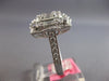 LARGE 1.87CT DIAMOND 18KT WHITE GOLD ROUND & BAGUETTE CLUSTER SQUARE FLOWER RING