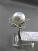 ESTATE LARGE .36CT DIAMOND 14KT WHITE GOLD 3D SOUTH SEA PEARL OPEN FLOWER RING