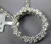 ESTATE .90CT DIAMOND 18KT WHITE GOLD 3D CLUSTER CIRCLE OF LIFE FLOATING PENDANT