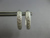 ESTATE .15CT DIAMOND 14KT WHITE GOLD 3D CLASSIC PAVE HUGGIE HANGING EARRINGS