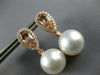 2.39CT DIAMOND & AAA MORGANITE & SOUTH SEA PEARL 18KT ROSE GOLD HANGING EARRINGS