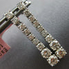 ESTATE 1.10CT DIAMOND 14KT WHITE GOLD ROUND CLASSIC JOURNEY BAR HANGING EARRINGS
