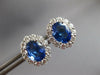 LARGE 5.27CT DIAMOND & AAA CEYLON SAPPHIRE 18KT WHITE GOLD 3D OVAL STUD EARRINGS