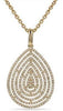 ESTATE .50CT DIAMOND 14KT YELLOW GOLD 3D MULTI ROW TEAR DROP FLOATING PENDANT