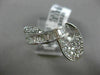 ESTATE 1.85CT DIAMOND 18KT WHITE GOLD MILGRAIN CRISS CROSS MUSICAL NOTE FUN RING