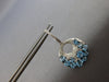 LARGE 3.98CT DIAMOND & AAA BLUE TOPAZ 14K WHITE GOLD CIRCULAR LEVERBACK EARRINGS