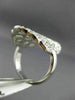 ESTATE LARGE 1.12CT DIAMOND 14KT WHITE GOLD 3D HEXAGON OVAL SPIDER WEB FUN RING