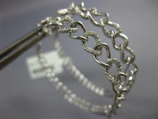 ESTATE LARGE .57CT DIAMOND 18KT WHITE GOLD LOVE KNOT LINK HOOP HANGING EARRINGS