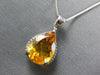 6.04CT DIAMOND & AAA CITRINE 14KT WHITE GOLD CLASSIC PEAR SHAPE FLOATING PENDANT