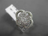 ESTATE LARGE 1.08CT DIAMOND 18KT WHITE GOLD 3D CLUSTER FLORAL FUN COCKTAIL RING