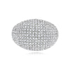 LARGE 1.50CT DIAMOND 14KT WHITE GOLD MULTI ROW PAVE DOME SHAPE CLASSIC FUN RING