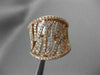 ANTIQUE LARGE 1.56CT ROUND & BAGUETTE DIAMOND 14KT ROSE GOLD 3D LEAF FUN RING
