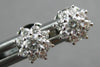 ESTATE .36CT DIAMOND 18KT WHITE GOLD 3D CLASSIC FLOWER STAR STUD EARRINGS