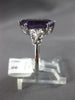 ESTATE 2.33CT DIAMOND & AAA AMETHYST 14K WHITE GOLD 3D HEXAGON & ROUND LOVE RING