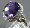 LARGE 3.53CT DIAMOND & AAA AMETHYST 14KT WHITE GOLD OVAL & ROUND LOVE KNOT RING
