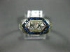 ANTIQUE .70CT OLD MINE DIAMOND & AAA SAPPHIRE 14K WHITE GOLD FILIGREE RING 20969