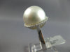 LARGE .44CT DIAMOND & AAA SOUTH SEA PEARL 18K WHITE GOLD ROUND CLASSIC HALO RING