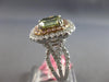 LARGE GIA 4.34CT WHITE PINK & BROWNISH GREEN DIAMOND 18KT WHITE & ROSE GOLD RING