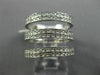 ESTATE LARGE 1.20CT DIAMOND 14KT WHITE GOLD 3D ETERNITY THREE ROW FUN LOVE RING