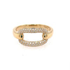 ESTATE .24CT DIAMOND 18KT WHITE GOLD 3D CLASSIC OVAL LOVE KNOT LINK FUN RING