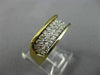 ESTATE WIDE .93CT DIAMOND 18K WHITE & YELLOW GOLD THREE ROW RECTANGULAR RING 138