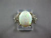 ESTATE 1.67CT DIAMOND & AAA OPAL 14KT 2 TONE GOLD CLASSIC OVAL & ROUND FUN RING