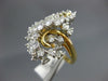 ESTATE LARGE 4.0CT DIAMOND 14KT 2 TONE GOLD 3D CLUSTER SWIRL COCKTAIL RING #456