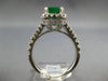 WIDE 2.66CT DIAMOND & AAA EMERALD 14KT WHITE GOLD SQUARE & ROUND ENGAGEMENT RING