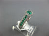 ESTATE .82CT DIAMOND & AAA EMERALD 14KT WHITE GOLD 3D ROUND SQUARE HALO FUN RING