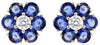 ESTATE LARGE 6.37CT DIAMOND & AAA SAPPHIRE 18K ROSE GOLD 3D FLOWER STUD EARRINGS