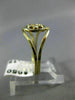 ESTATE .15CT DIAMOND 18KT YELLOW GOLD 3D FLOWER BEZEL CLASSIC LOVE RING #25832
