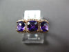 ESTATE 1.48CT DIAMOND & AAA AMETHYST 14K ROSE GOLD CUSHION HALO 3 STONE FUN RING