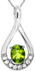ESTATE .46CT DIAMOND & AAA PERIDOT 14KT WHITE GOLD OVAL & ROUND INFINITY PENDANT