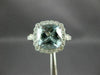 ESTATE LARGE 3.25CT DIAMOND & AAA AQUAMARINE 14KT WHITE GOLD 3D ENGAGEMENT RING