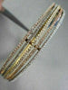 ANTIQUE WIDE 1.79CTW DIAMOND 18K TRI COLOR GOLD MULTI ROW BANGLE ONE OF A KIND!!