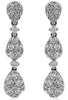 1.59CT DIAMOND 18KT WHITE GOLD ROUND COVET MULTI TEAR DROP FUN HANGING EARRINGS